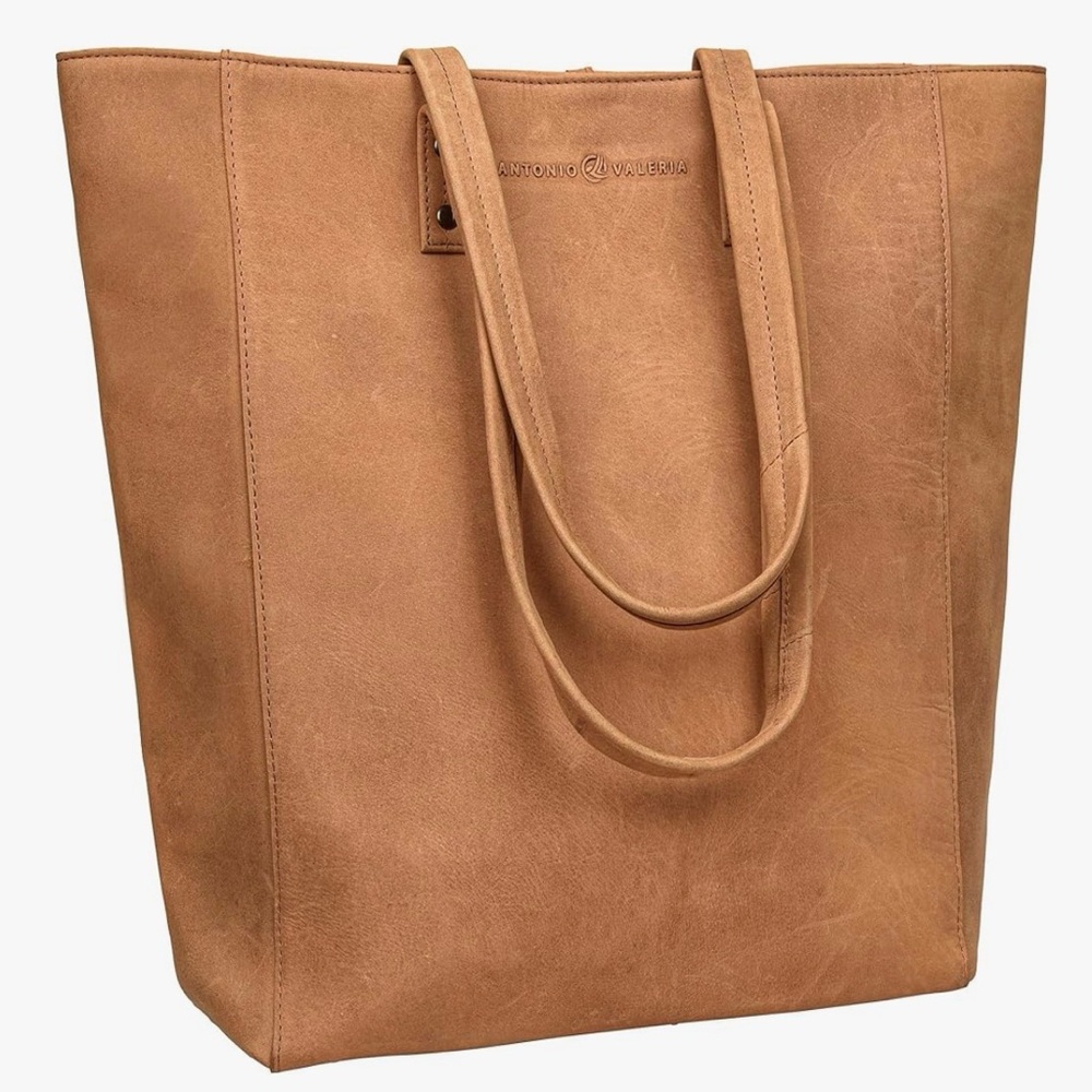 Tan Leather Tote Bag